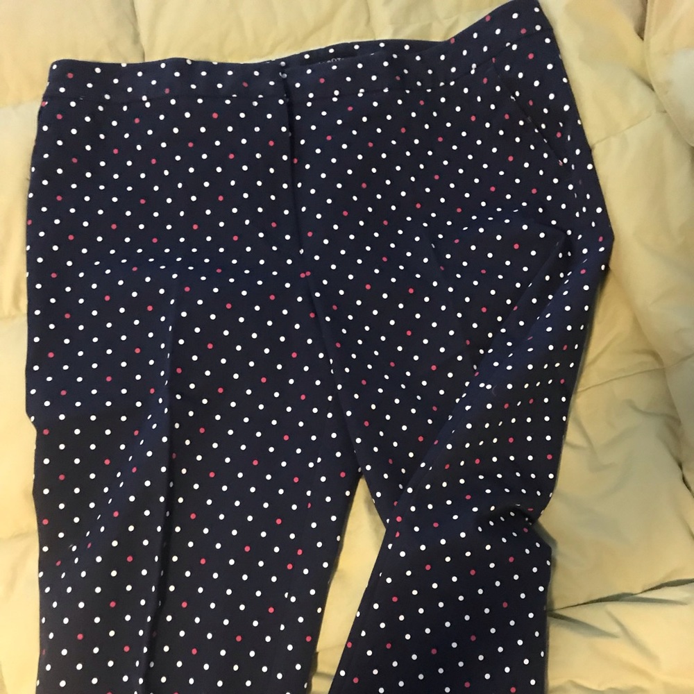 Talbots Spring/summer polka dot slim crop pants.